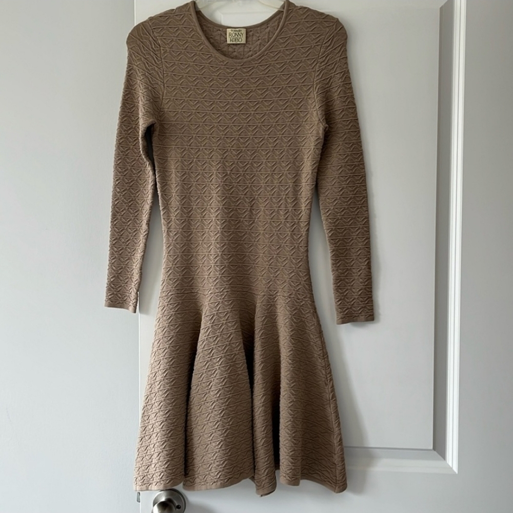 Torn by Ronny Kobo Brown Long Sleeve Dress